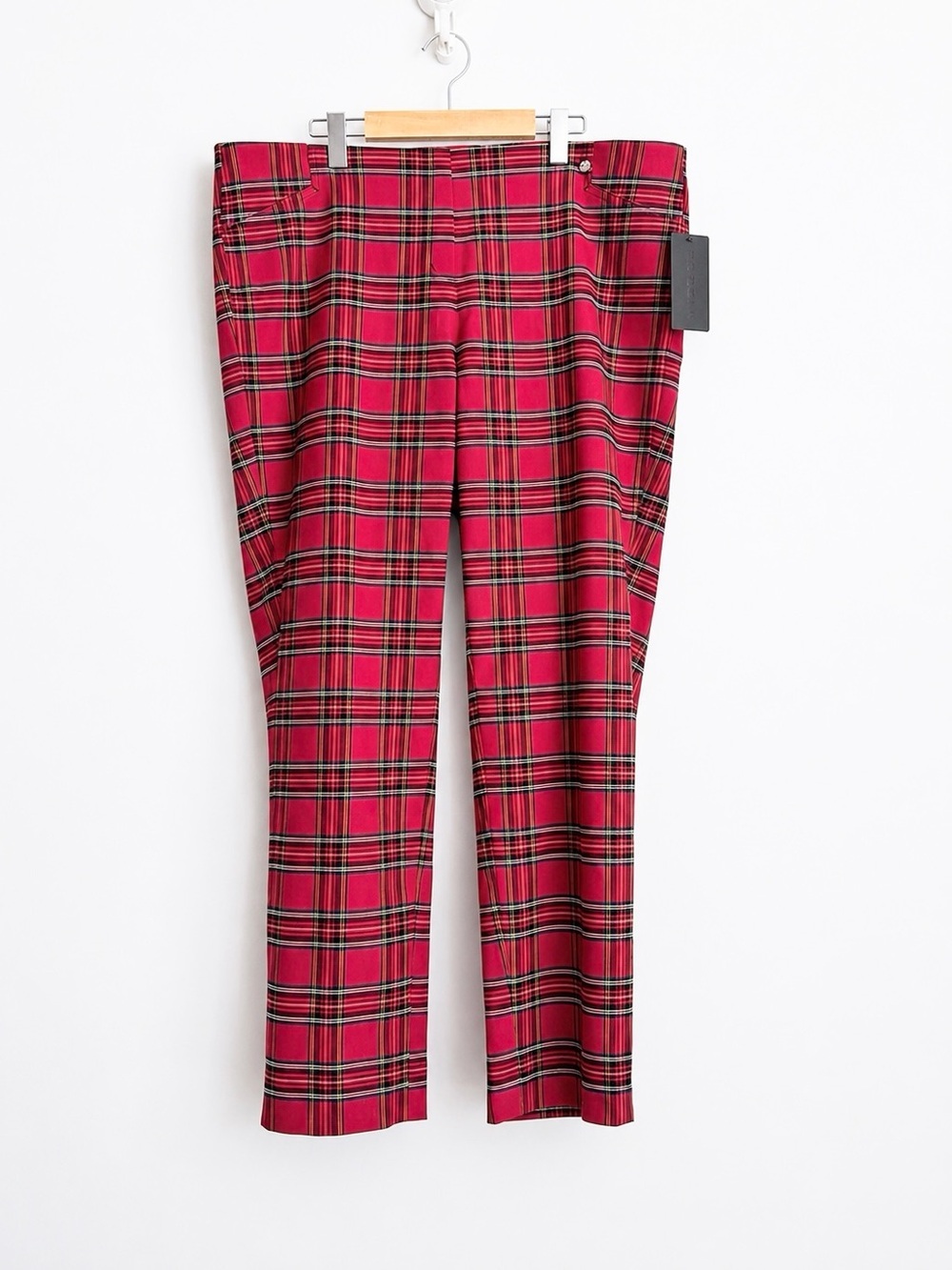 Robell Tartan Plaid Super Slim Pants Mod Punk Size 22 NWT